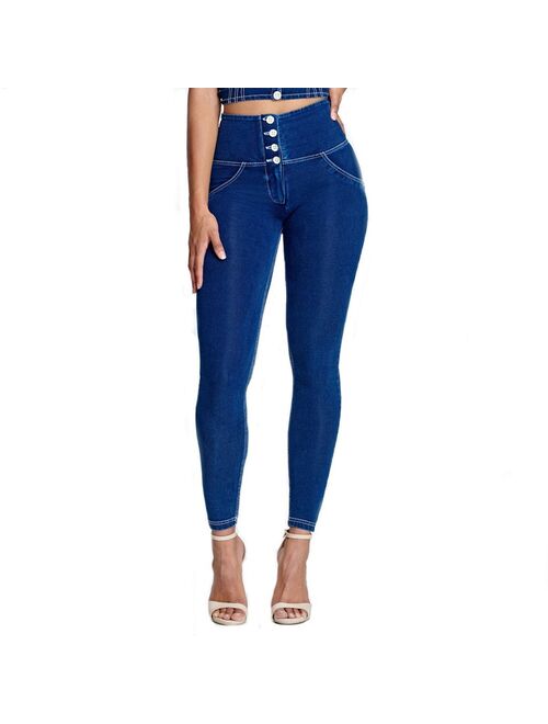 Melody Four Ways Stretchable High Waist Jeans Woman 4 Buttons Skinny Tight Push Up Jeans Jeggings Sexy Denim vaqueros mujer