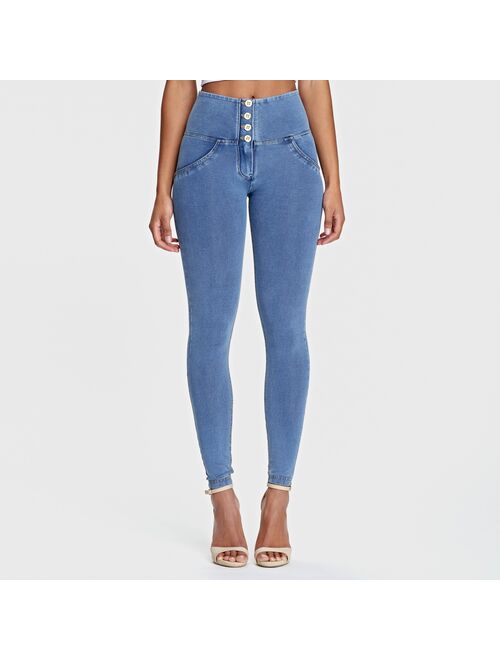 Melody Four Ways Stretchable High Waist Jeans Woman 4 Buttons Skinny Tight Push Up Jeans Jeggings Sexy Denim vaqueros mujer