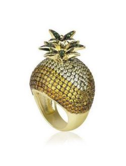 nOir Cubic Zirconia Pineapple Cocktail Ring
