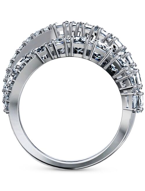Swarovski Silver-Tone Crystal Intertwined Wrap Ring
