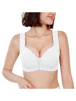 Front Close Bra for Women Push Up Wirefree Bra Seamless No Dig Comfort Brassiere
