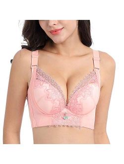 Longline Push Up Bras No Wire Embroidery Lace Brassiere 32A to 40C