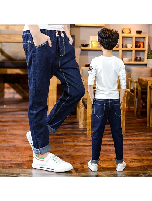 new boys loose jeans trousers pants children Spring and Autumn  long denim trousers 6-12 year