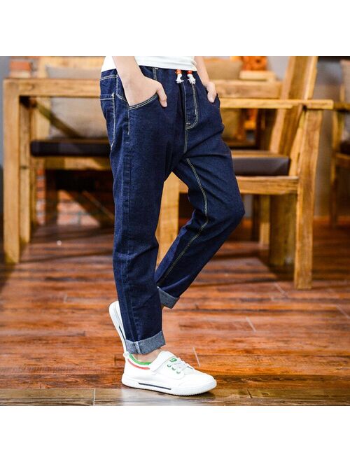 new boys loose jeans trousers pants children Spring and Autumn  long denim trousers 6-12 year