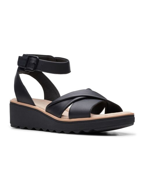CLARKS ® Jillian Bella Women's Leather Wedge Sandals