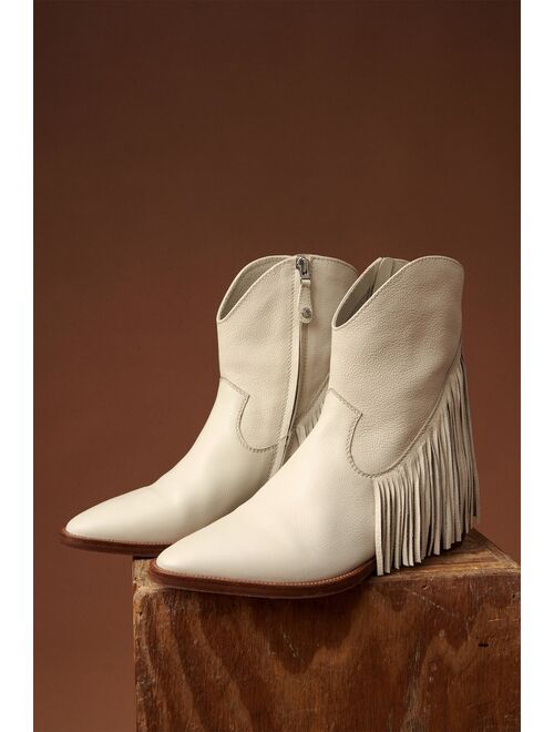 Anthropologie Fringed Western Boots