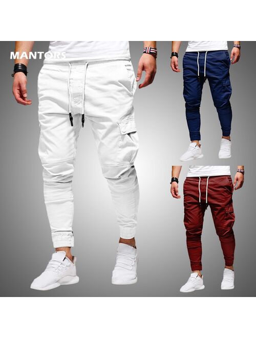 Men Pants Thin Fashion Casual Jogger Pants 2020 Streetwear Cargo Pants Men's Multi-pockets Trousers Fitness Gyms Sweatpants Mens