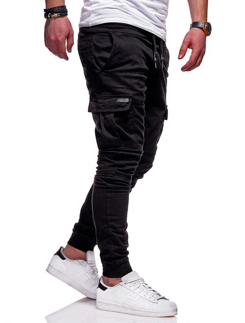 Men Pants Thin Fashion Casual Jogger Pants 2020 Streetwear Cargo Pants Men's Multi-pockets Trousers Fitness Gyms Sweatpants Mens