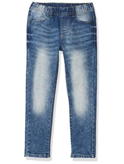 Denim Elastic Waist Mid Rise Jeans