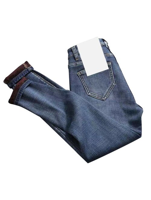 VALINK Pants For Women 2021 Women High Waist Thermal Jeans Fleece Lined Denim Pants Stretchy Trousers Skinny Pants Ropa Mujer