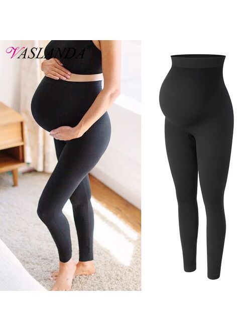 Vaslanda Maternity Leggings High Waist Belly Support Leggins for Pregnant Women Pregnancy Skinny Pants Body Shaping Postpartum Trousers