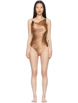 ISA BOULDER SSENSE Exclusive Brown Dune One-Piece Swimsuit