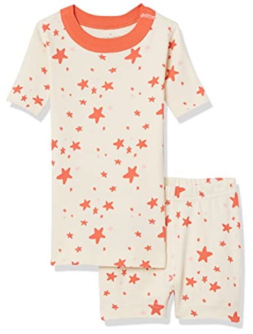 Moon and Back by Hanna Andersson Boys' and Girls' Organic Cotton 2 Piece Short Pajama Set 