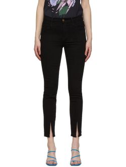Black 'Le High Skinny' Front Split Jeans