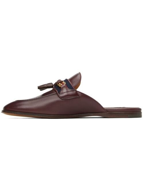 Gucci Burgundy Web Slippers