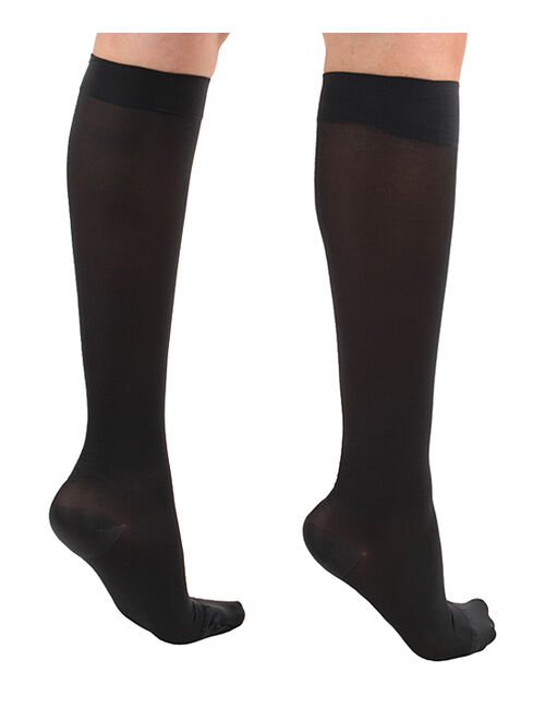 CS4U Black Microfiber Knee-High Firm-Compression 20-30 mmHg Socks