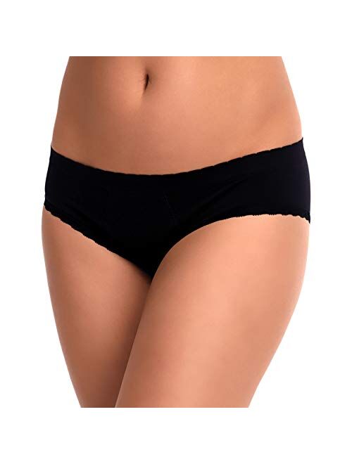 EvaWear Menstrual Period Panty, Tampon Alternative, Absorbent, Hypoallergenic, Hipster, Black