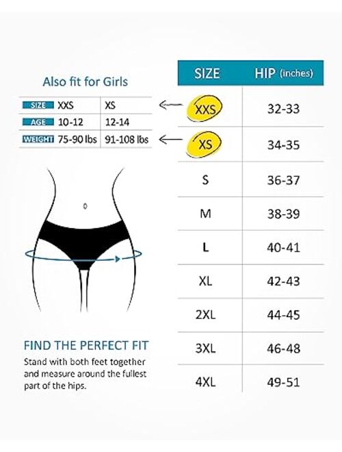 Neione Period Panties High-Cut Bikinis Menstrual Leak Proof Underwear for Women Teen Girls