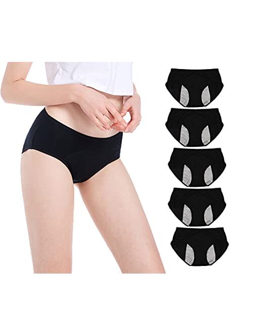 Leak Proof Protective Panties for Women/Girl Menstrual Period,Heavy Flow,Postpartum Bleeding,Urinary Incontinence (3-5)