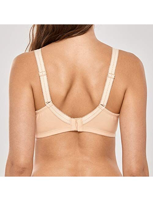 DELIMIRA Women's Full Coverage Non Padded Underwire Lace Bra