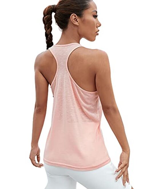SweatyRocks Women's Workout Yoga Tops Sheer Mesh Gym Exercise Shirts Flowy Tank Top