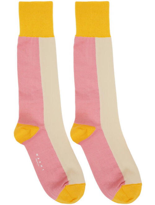 Marni Pink & Yellow Jersey Socks