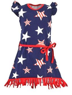 Unique Baby Girls 4th of July Patriotic Fringe Dress