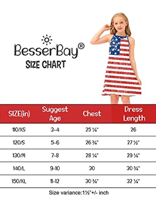 BesserBay Girl's Halter Neck Sleeveless Floral Summer Dress with Side Pockets 3-12 Years