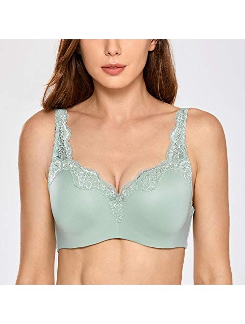 DELIMIRA Women's Balconette Bras Underwire Lightly Padded Support T Shirt Bra