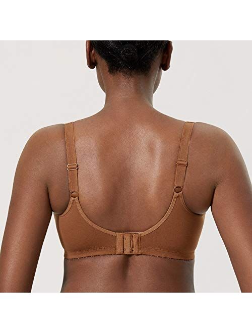 DELIMIRA Women's Wireless Bra Plus Size Cotton Unlined Full Coverage