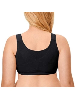 Women's Posture Bra Back Support Front Closure Wireless Lace Cotton