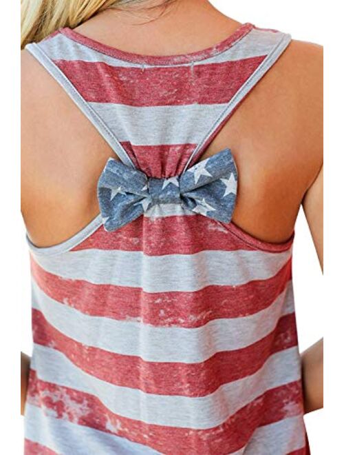 Runytek Women’s Patriotic American Flag Tank Camo Sleeveless Top Sexy Summer T-Shirts Vest for 4th July