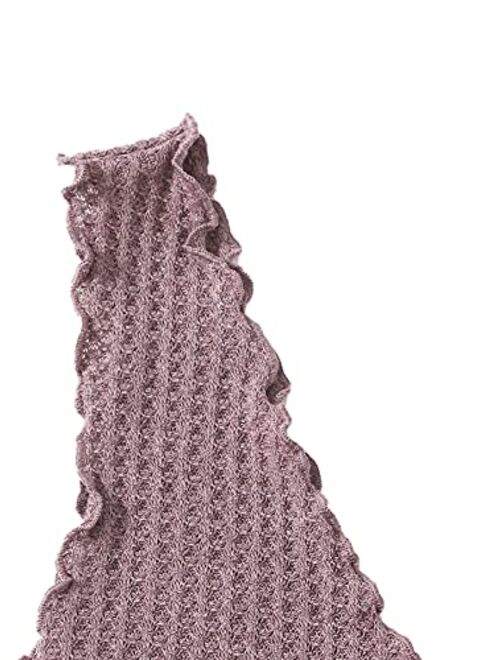 SweatyRocks Women's V Neck Crop Cami Top Ribbed Knit Spaghetti Strap Sleeveless Vest