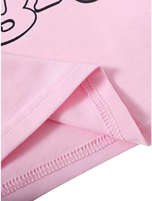 SweatyRocks Women's Summer Letter Print Crop Top T-Shirts Casual Short Sleeve Cropped Tee