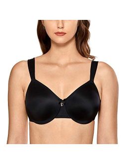 Women's Smooth Unlined Full Coverage Underwire Plus Size Minimizer Bra