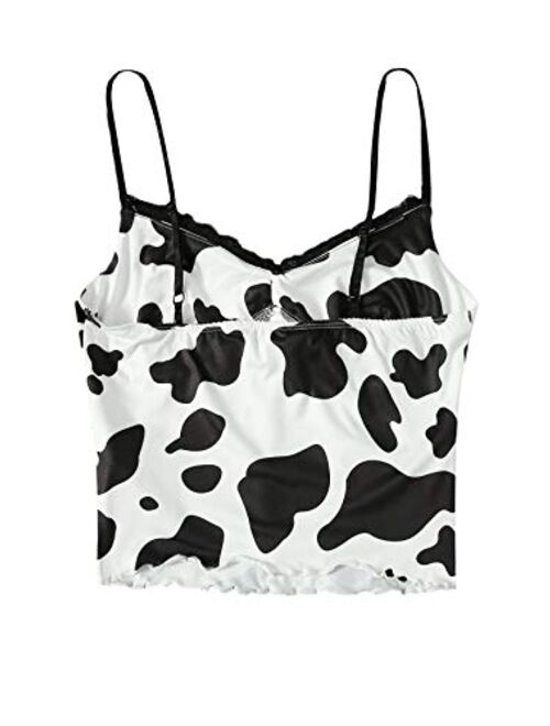 SweatyRocks Women's Sexy V Neck Sleeveless Cami Crop Top Print Camisole Tank