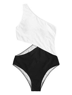 Women's Bathing Suits One Shoulder Cutout One Piece Swimsuit Swimwear Monokini