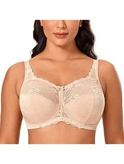 Women's Wireless Plus Size Lace Full Coverage Unlined Comfort Bra