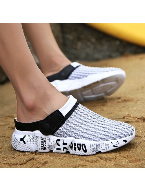 QUAOAR 2021 New Men Summer Shoes Slip-on men Clogs Water Sandals Breathable Light Jogging Sneakers Casual Beach Slippers