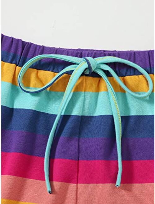 SweatyRocks Women's Boho Paperbag Waist Snakeskin Self Tie Summer Beach Shorts