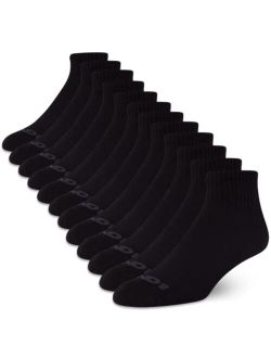 Men's Athletic Arch Compression Cushion Comfort Quarter Cut Socks (12 Pack)