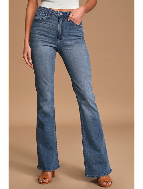 Just Black Break Away Medium Wash High-Rise Flare Jeans