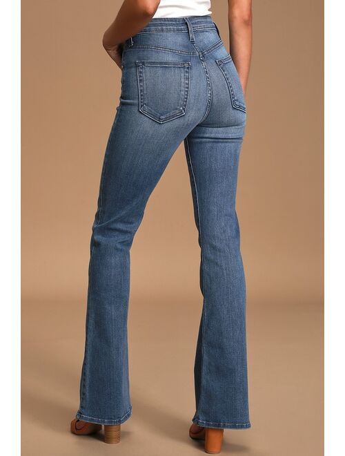 Just Black Break Away Medium Wash High-Rise Flare Jeans