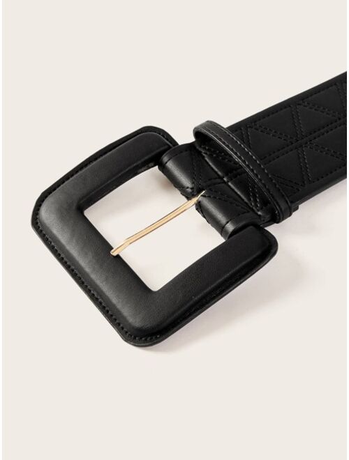 MOTF Premium Rectangle Buckle Quilted Belt