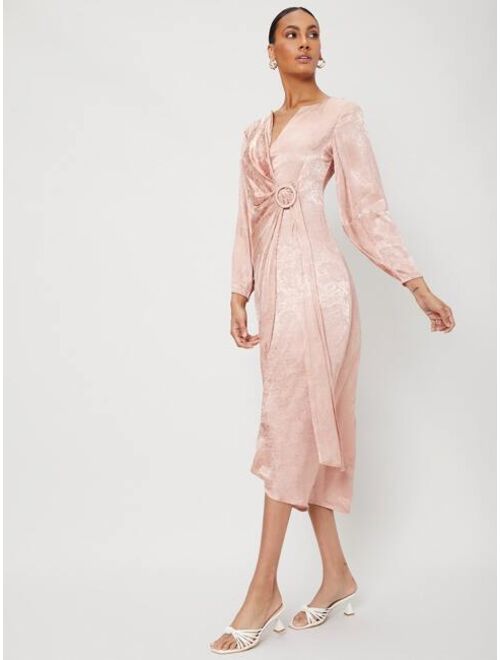 MOTF Premium Viscose Jacquard Wrap Dress