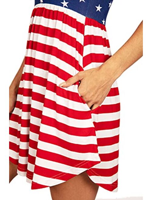 Tipsy Elves Women's Cute American Flag Sundresses for Summer, July 4th and BBQs