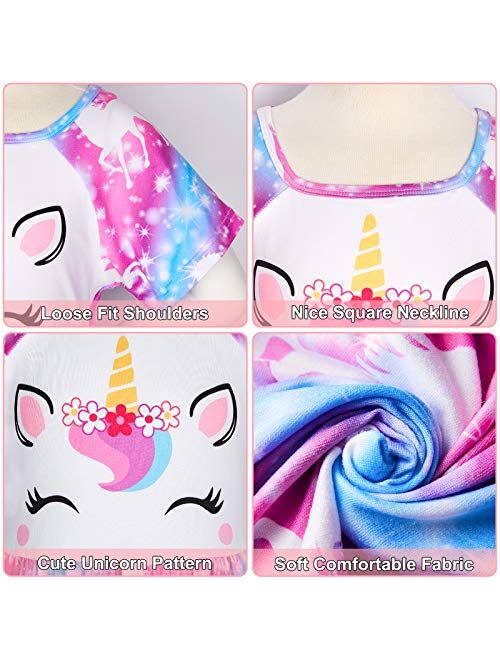 Doll and Girl Matching Nightgown Unicorn Outfit Pajamas Night Dress for Girls and 18" Dolls Clothes