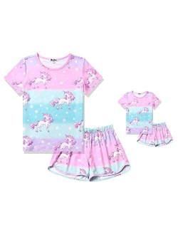 Matching Girls&Dolls Pjs Summer Pajamas Sets for American Girl Clothes
