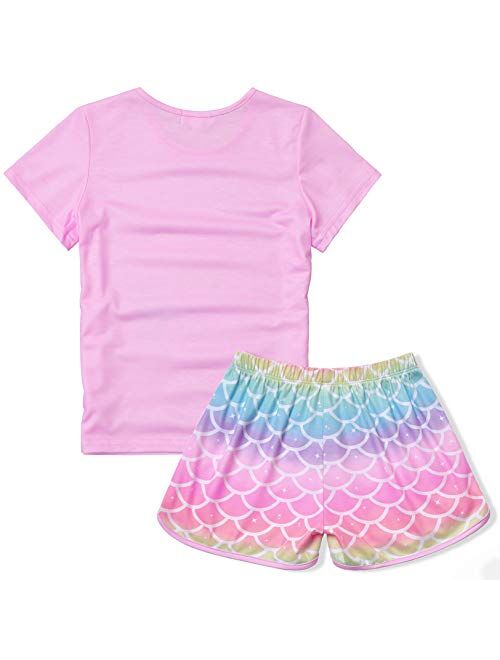 CHILDRENSTAR Matching Girls&Dolls Pajamas Summer Pjs Set Short Sleeve Sleepwear