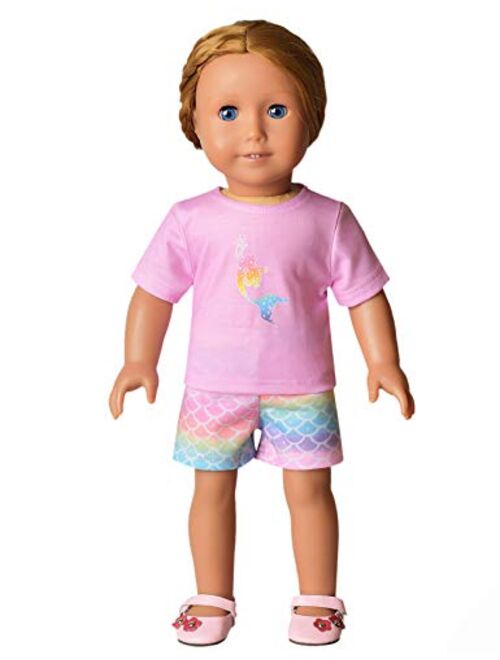 CHILDRENSTAR Matching Girls&Dolls Pajamas Summer Pjs Set Short Sleeve Sleepwear
